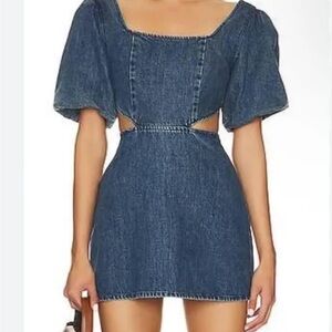 SHOW ME YOUR MUMU Denim Cutout Mini Dress XS